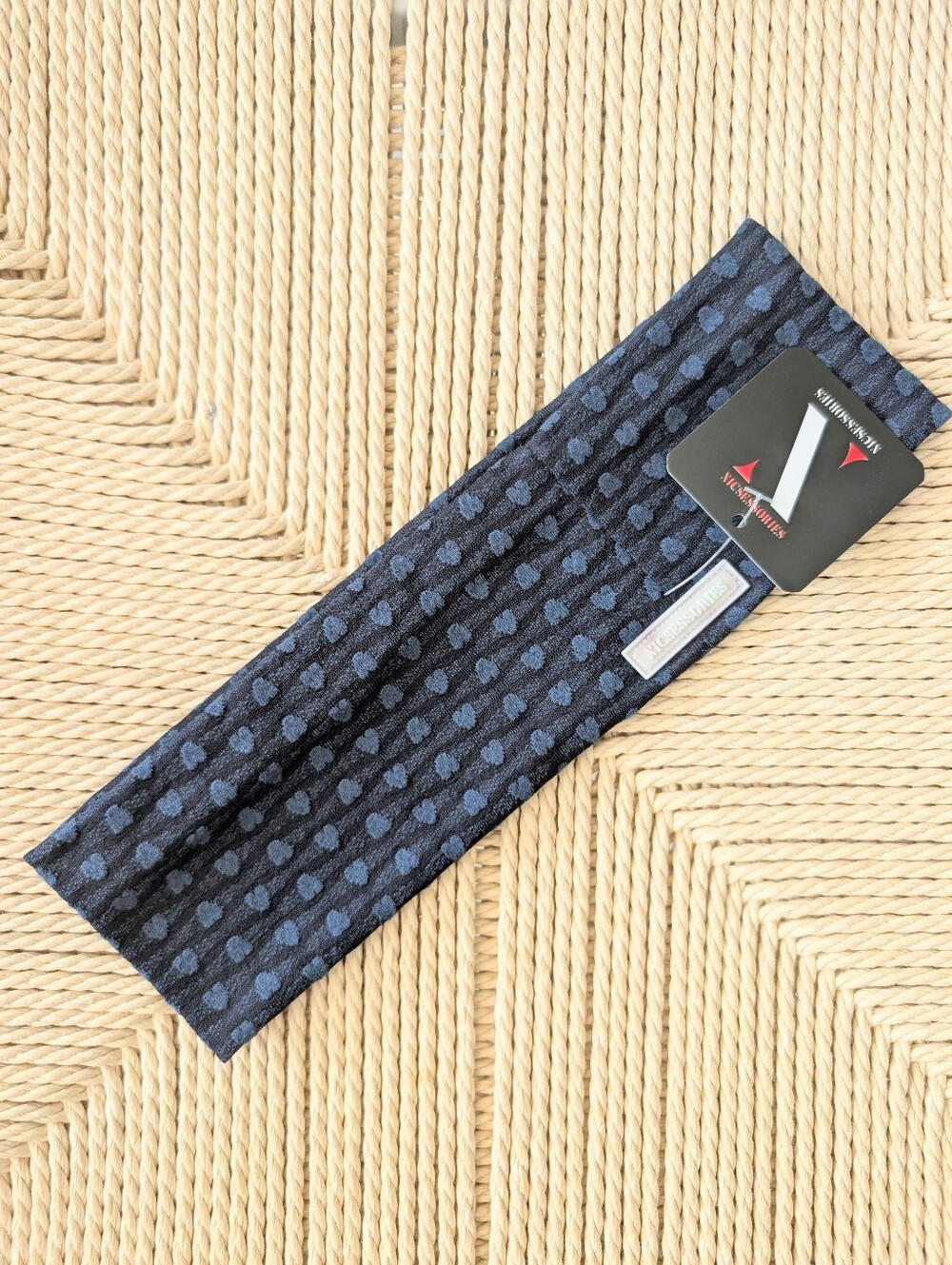 Navy Textured Knit Headband